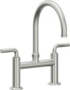 California Faucets Descanso Llave de Cocina Tipo Puente Industrial - Pico en Arco - Cromo Satinado