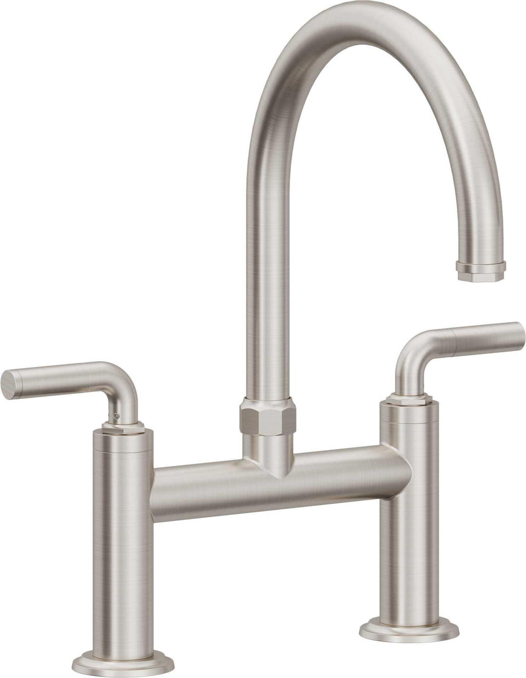 California Faucets Descanso Llave de Cocina Tipo Puente Industrial - Pico en Arco - Acero Inoxidable Ultra