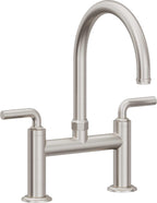 California Faucets Descanso Llave de Cocina Tipo Puente Industrial - Pico en Arco - Acero Inoxidable Ultra