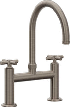 California Faucets Descanso Llave de Cocina Tipo Puente Industrial - Pico en Arco - Níquel Antiguo Mate