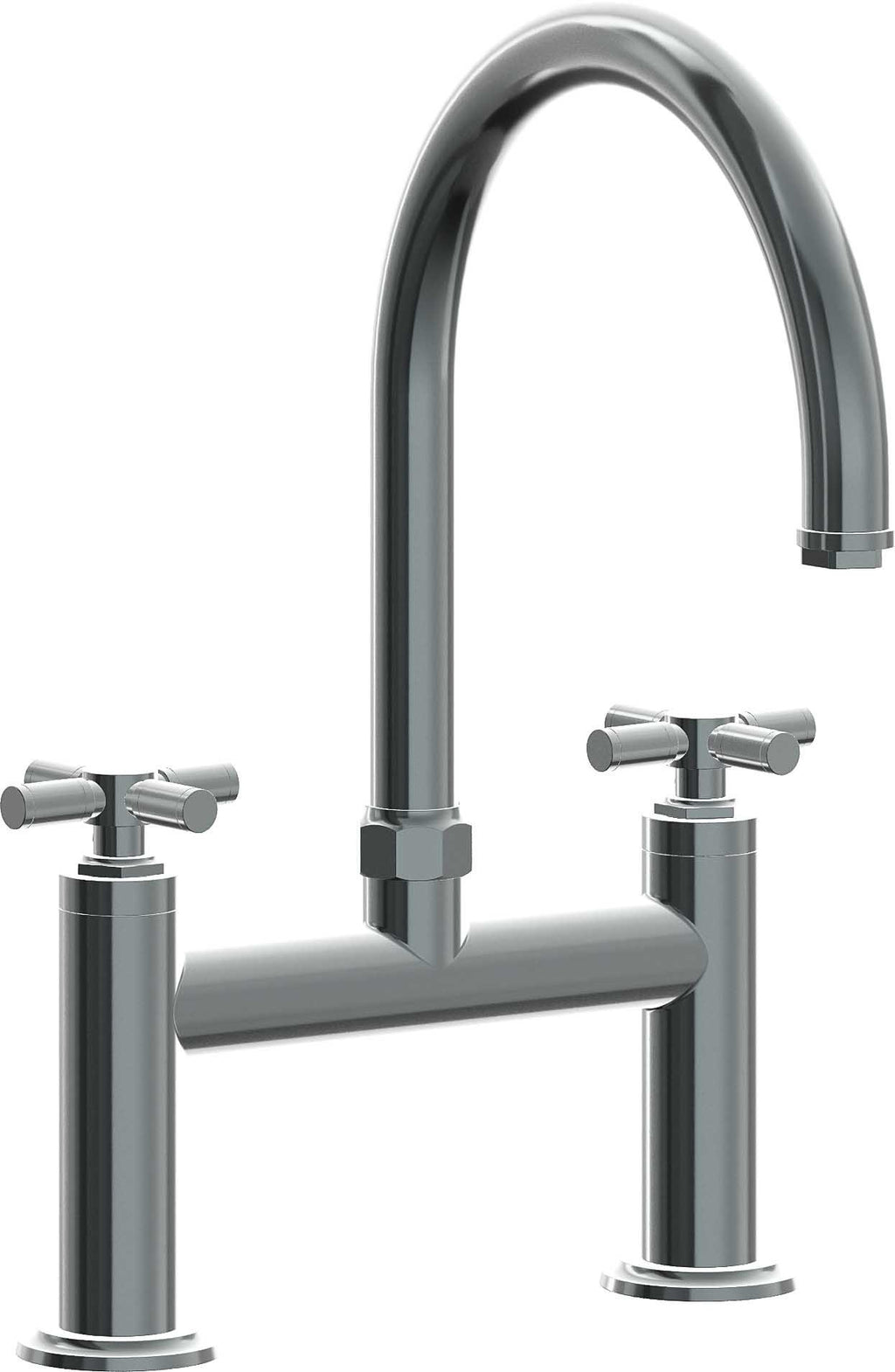 California Faucets Descanso Llave de Cocina Tipo Puente Industrial - Pico en Arco - Níquel Negro