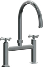 California Faucets Descanso Llave de Cocina Tipo Puente Industrial - Pico en Arco - Níquel Negro