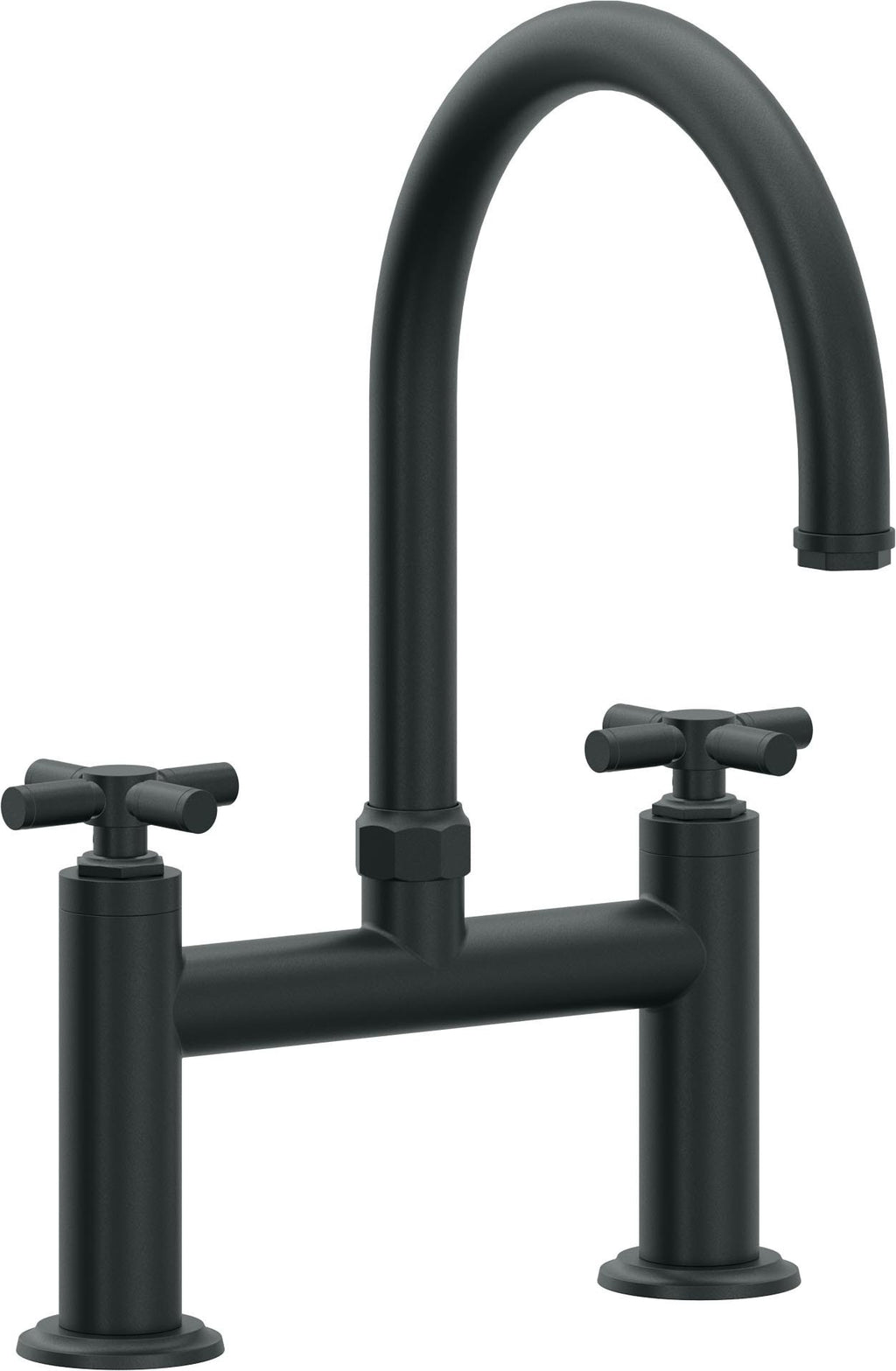 California Faucets Descanso Llave de Cocina Tipo Puente Industrial - Pico en Arco - Carbón