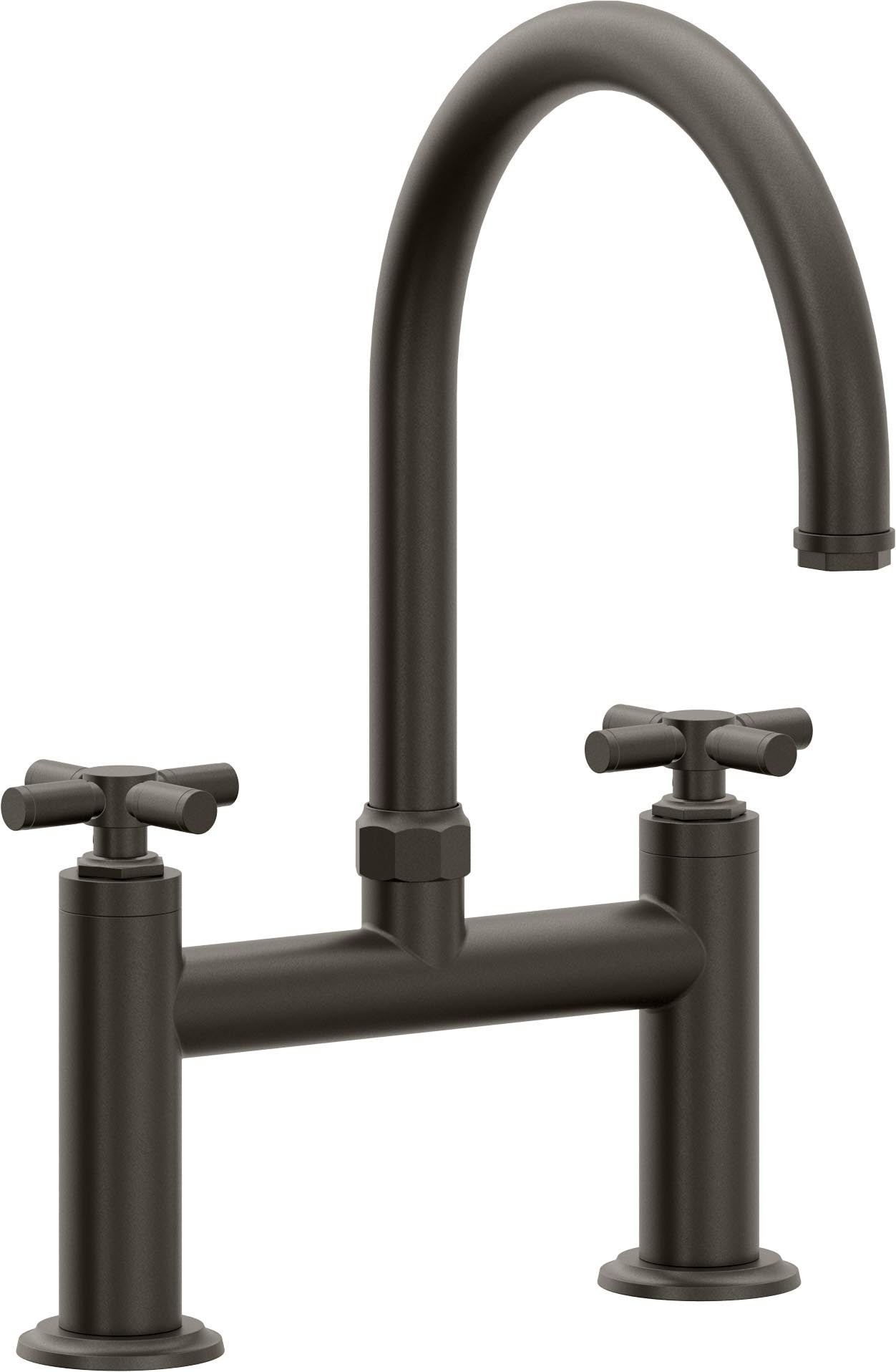 California Faucets Descanso Llave de Cocina Tipo Puente Industrial - Pico en Arco - Bronce Oscuro