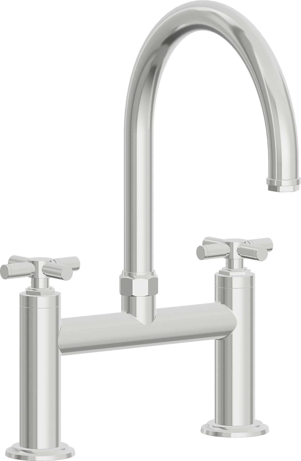 California Faucets Descanso Llave de Cocina Tipo Puente Industrial - Pico en Arco - Cromo Pulido