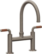 California Faucets Descanso Llave de Cocina Tipo Puente Industrial - Pico en Arco - Níquel Antiguo Mate