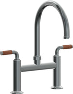 California Faucets Descanso Llave de Cocina Tipo Puente Industrial - Pico en Arco - Níquel Negro
