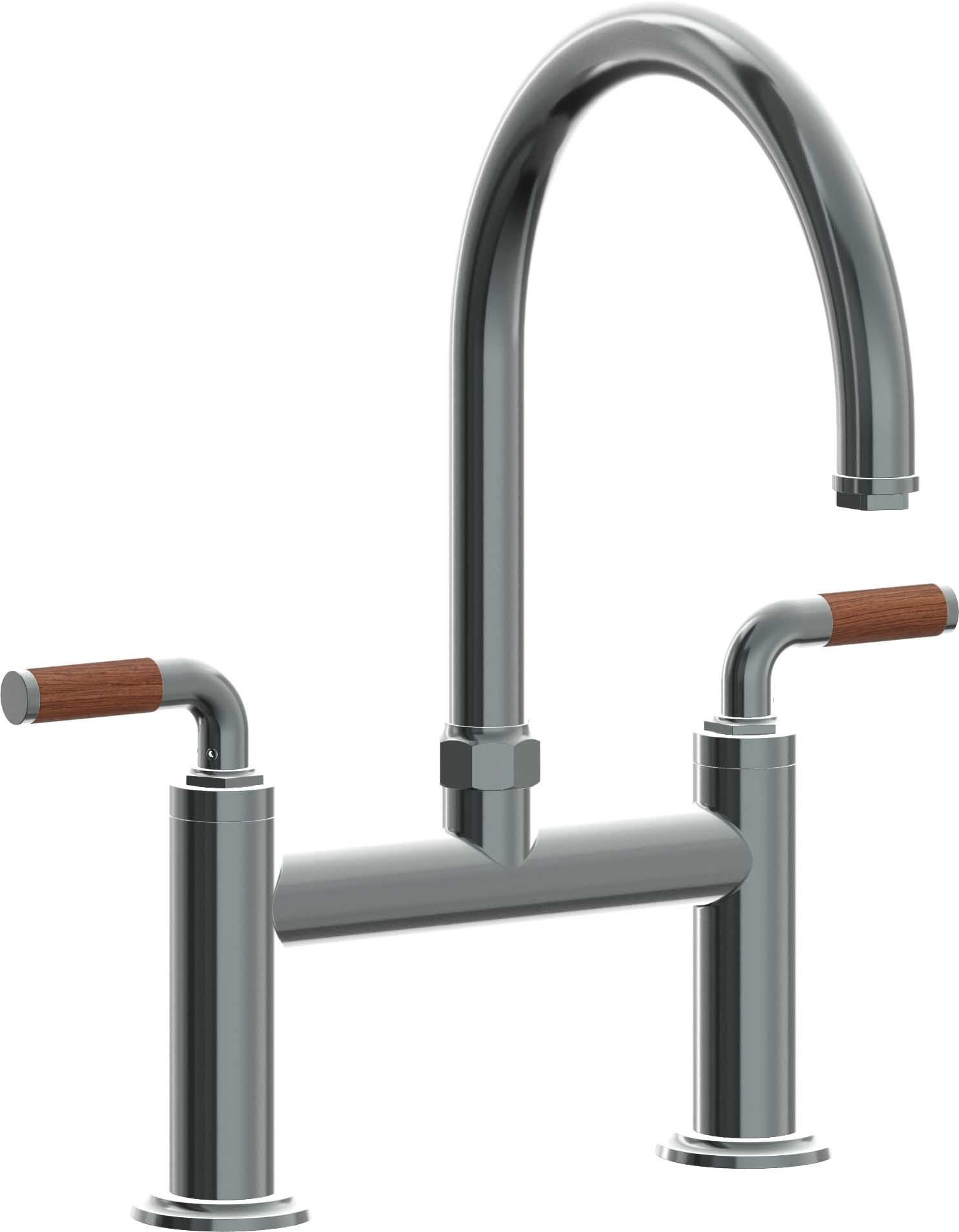 California Faucets Descanso Llave de Cocina Tipo Puente Industrial - Pico en Arco - Níquel Negro