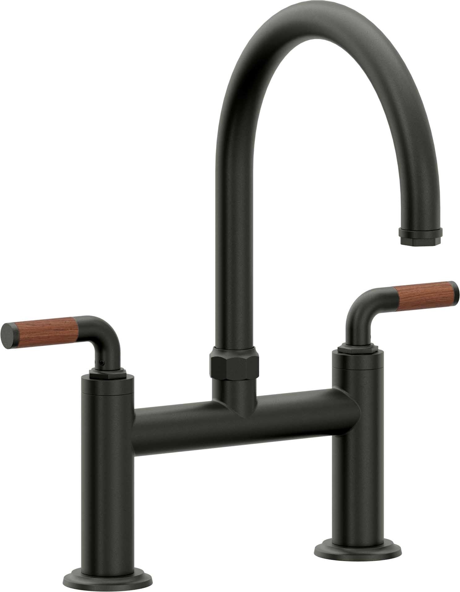 California Faucets Descanso Llave de Cocina Tipo Puente Industrial - Pico en Arco - Bronce Bella Terra