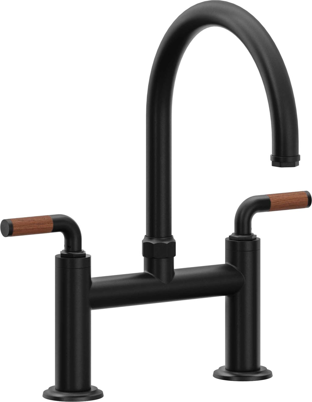 California Faucets Descanso Llave de Cocina Tipo Puente Industrial - Pico en Arco - Negro Mate