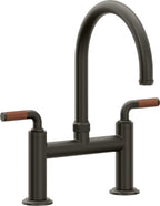 California Faucets Descanso Llave de Cocina Tipo Puente Industrial - Pico en Arco - Bronce Oscuro