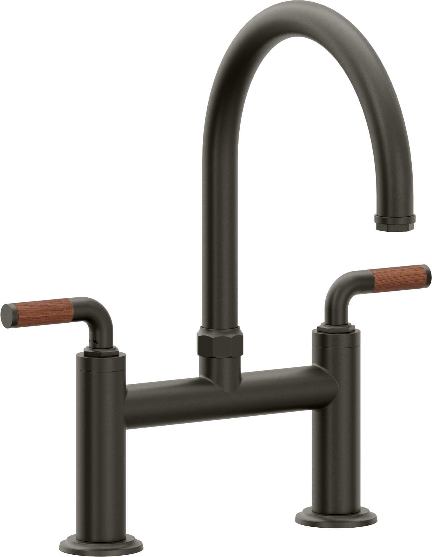 California Faucets Descanso Llave de Cocina Tipo Puente Industrial - Pico en Arco - Bronce Oscuro