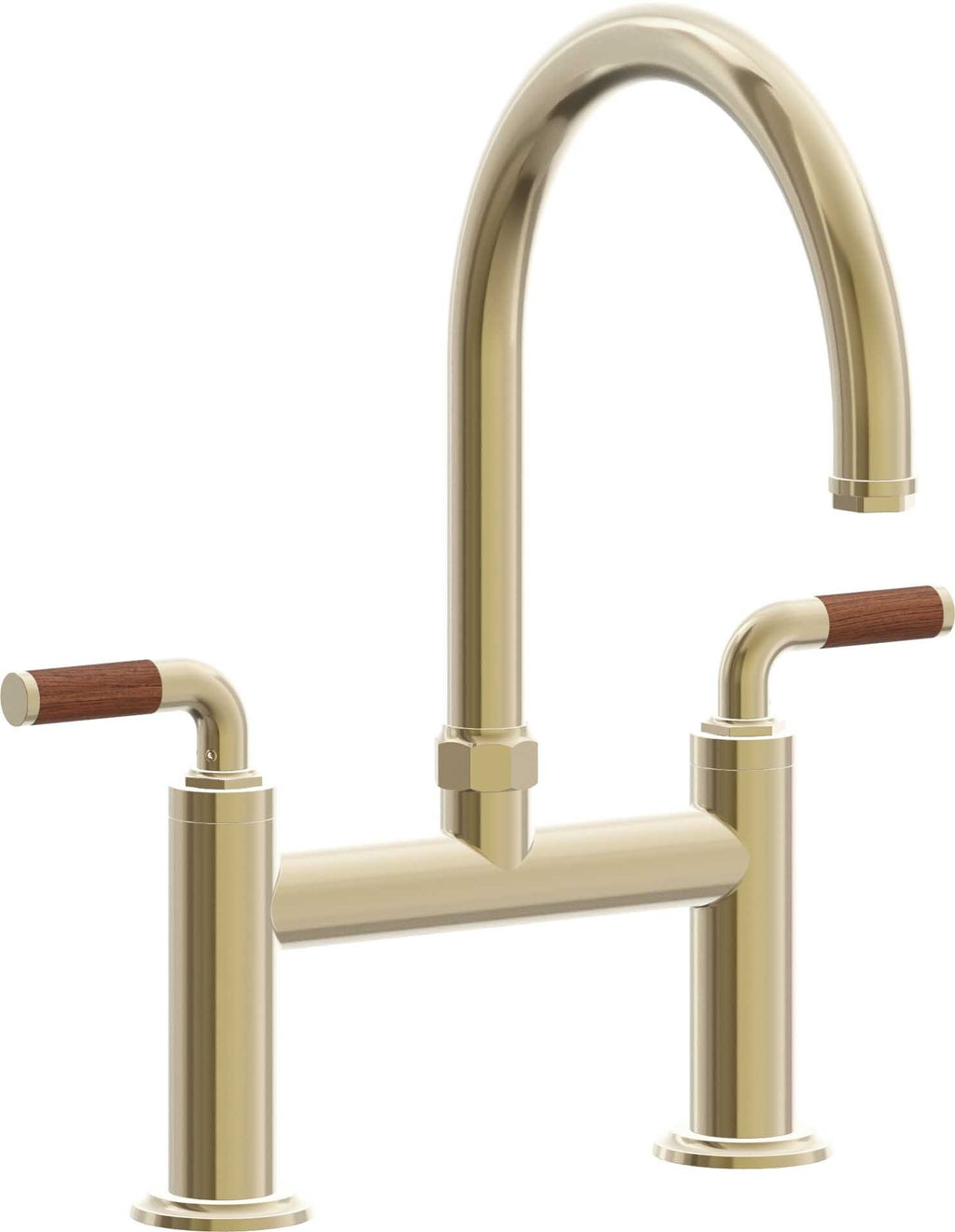 California Faucets Descanso Llave de Cocina Tipo Puente Industrial - Pico en Arco - Latón Pulido
