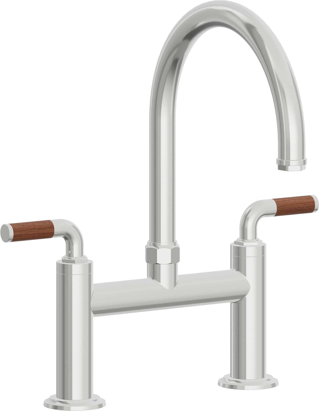 California Faucets Descanso Llave de Cocina Tipo Puente Industrial - Pico en Arco - Cromo Pulido