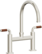 California Faucets Descanso Llave de Cocina Tipo Puente Industrial - Pico en Arco - Níquel Pulido