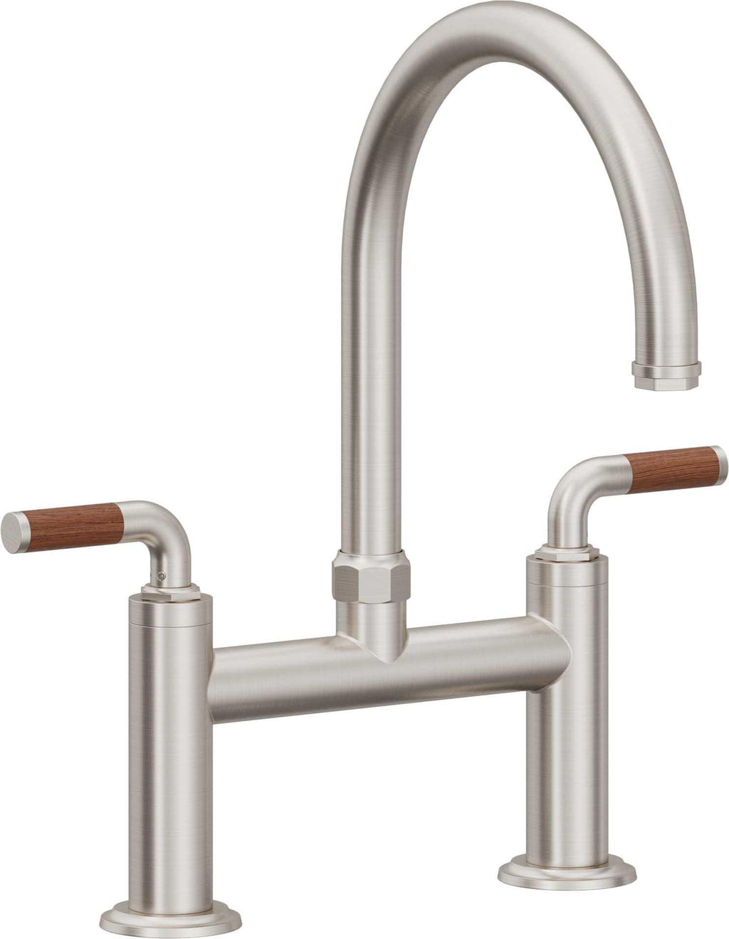 California Faucets Descanso Llave de Cocina Tipo Puente Industrial - Pico en Arco - Acero Inoxidable Ultra