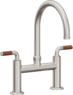 California Faucets Descanso Llave de Cocina Tipo Puente Industrial - Pico en Arco - Acero Inoxidable Ultra