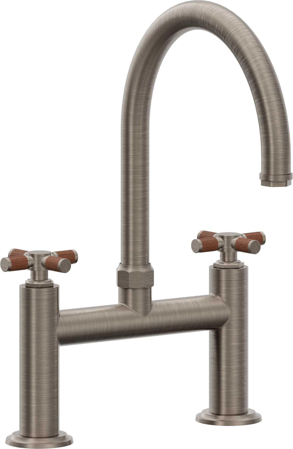 California Faucets Descanso Llave de Cocina Tipo Puente Industrial - Pico en Arco - Níquel Antiguo Mate