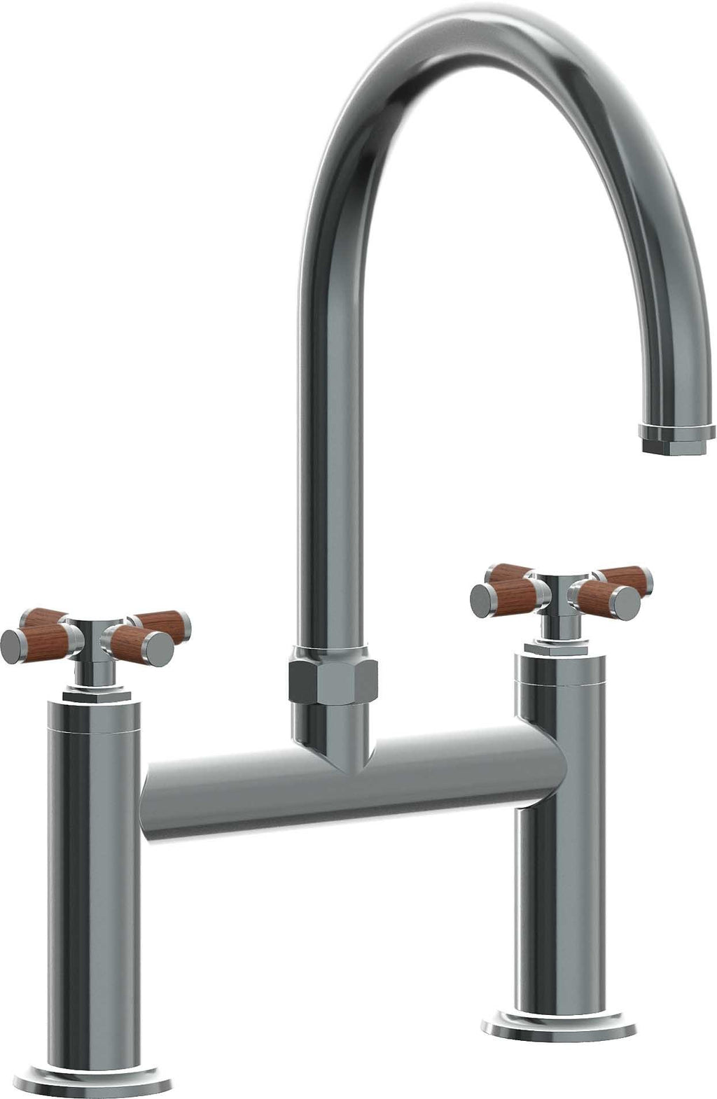 California Faucets Descanso Llave de Cocina Tipo Puente Industrial - Pico en Arco - Níquel Negro