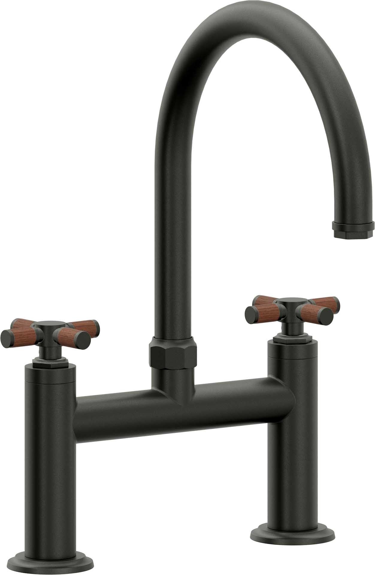 California Faucets Descanso Llave de Cocina Tipo Puente Industrial - Pico en Arco - Bronce Bella Terra