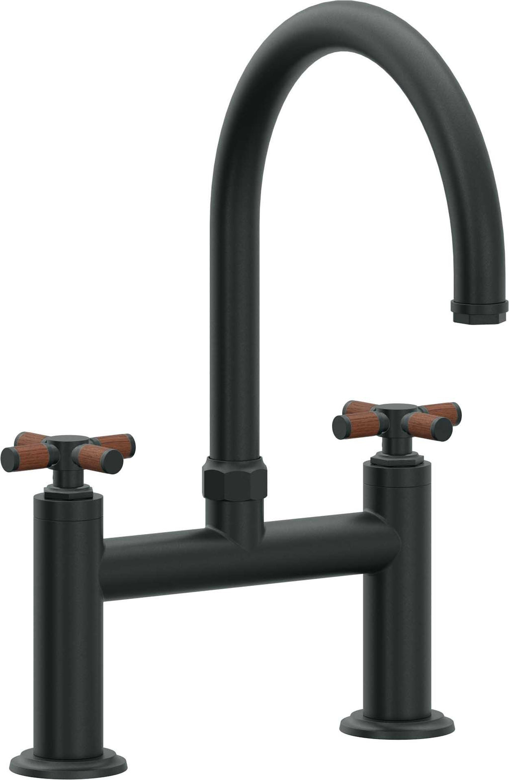 California Faucets Descanso Llave de Cocina Tipo Puente Industrial - Pico en Arco - Carbón
