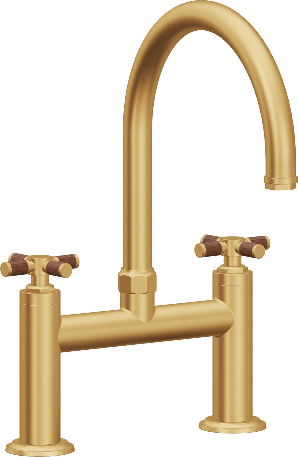 California Faucets Descanso Llave de Cocina Tipo Puente Industrial - Pico en Arco - Oro Satinado de por Vida