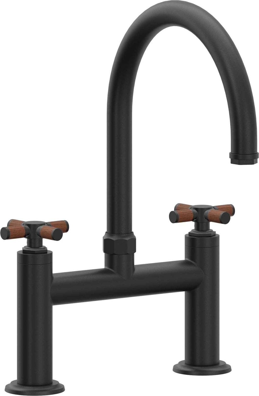 California Faucets Descanso Llave de Cocina Tipo Puente Industrial - Pico en Arco - Negro Mate