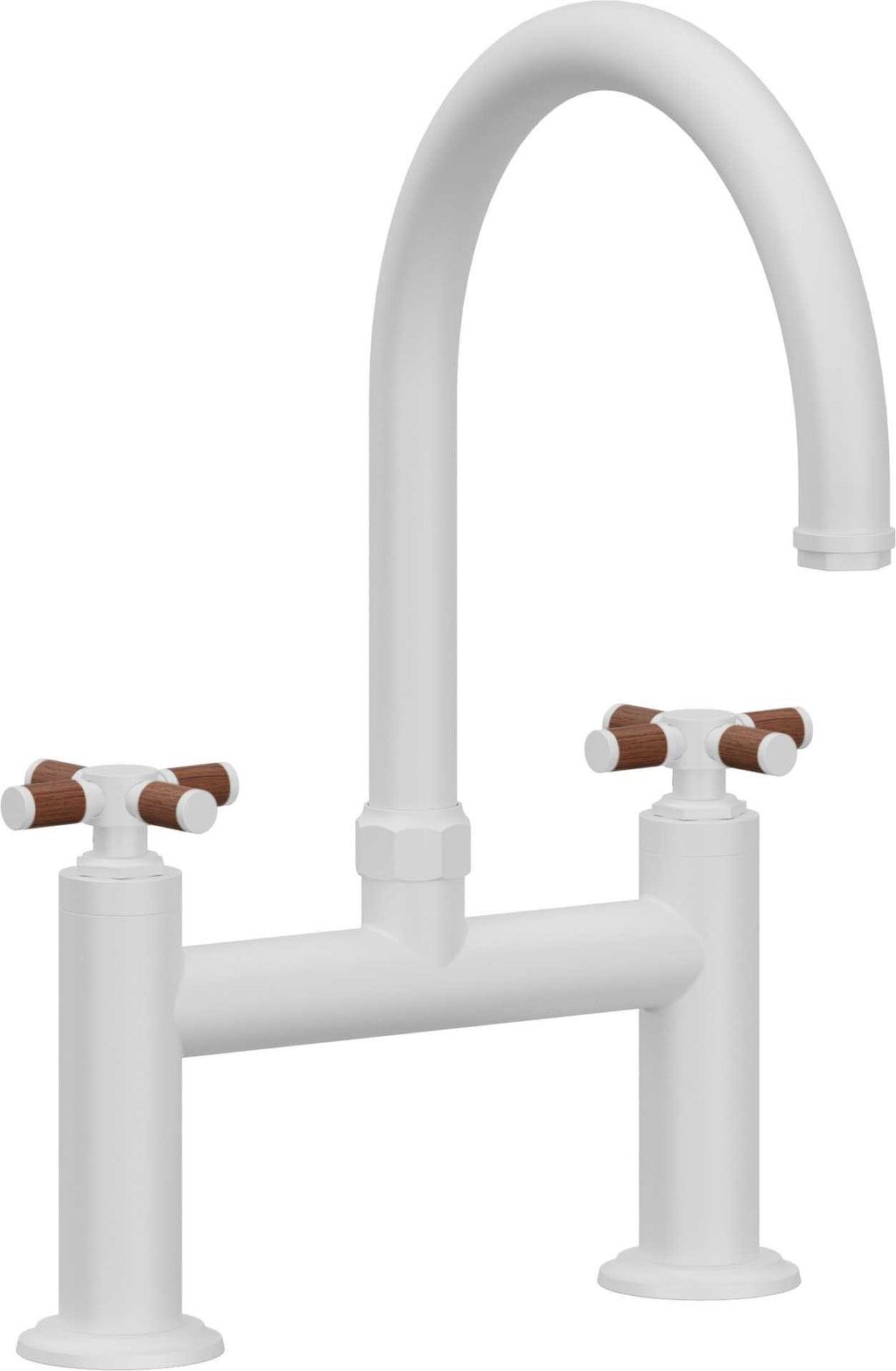 California Faucets Descanso Llave de Cocina Tipo Puente Industrial - Pico en Arco - Blanco Mate