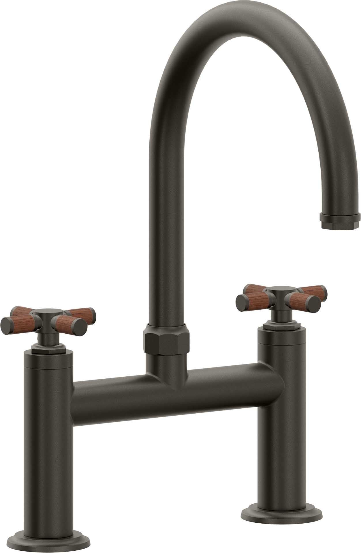 California Faucets Descanso Llave de Cocina Tipo Puente Industrial - Pico en Arco - Bronce Oscuro
