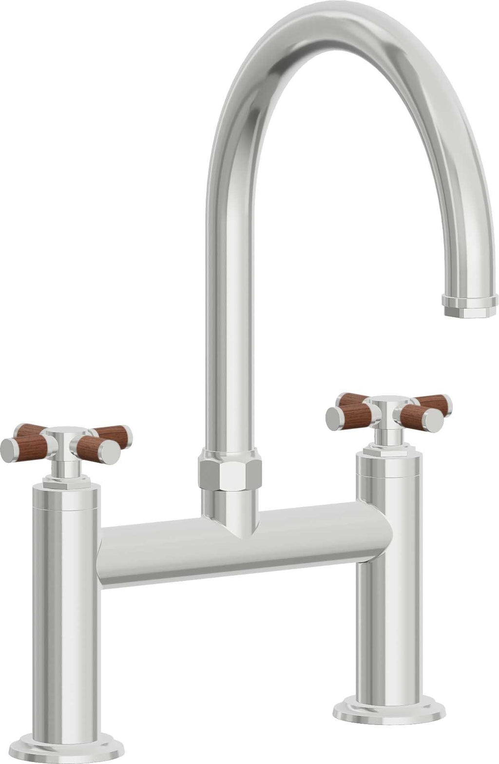 California Faucets Descanso Llave de Cocina Tipo Puente Industrial - Pico en Arco - Cromo Pulido