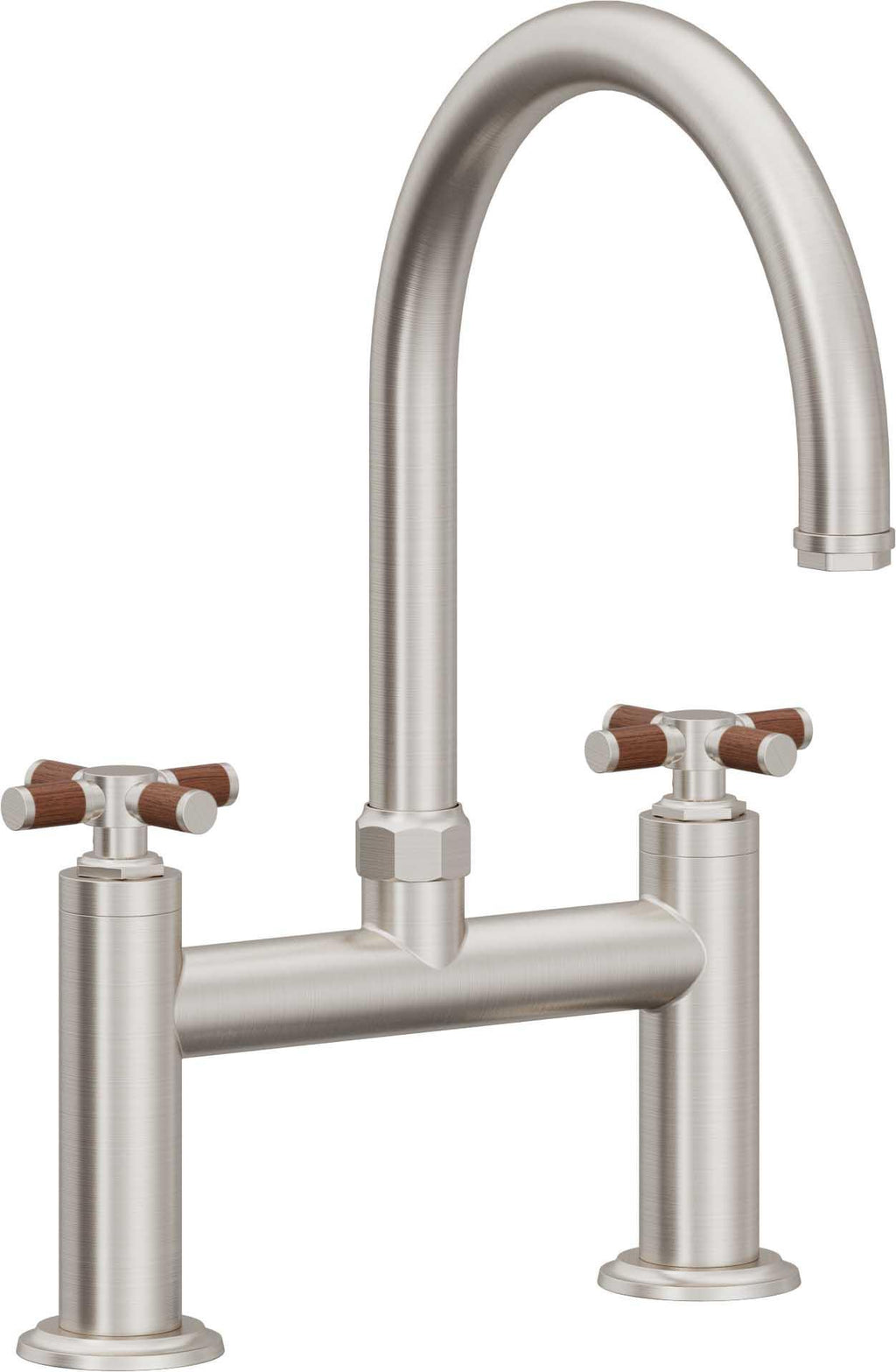 California Faucets Descanso Llave de Cocina Tipo Puente Industrial - Pico en Arco - Acero Inoxidable Ultra