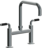 California Faucets Descanso Llave de Cocina Tipo Puente Industrial - Pico Cuadrado - Níquel Negro