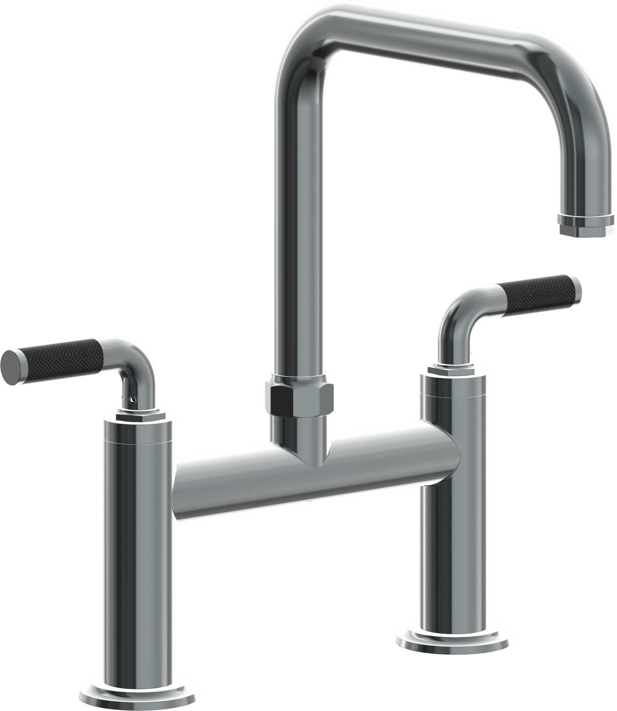 California Faucets Descanso Llave de Cocina Tipo Puente Industrial - Pico Cuadrado - Níquel Negro