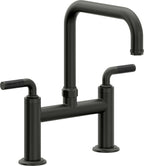 California Faucets Descanso Llave de Cocina Tipo Puente Industrial - Pico Cuadrado - Bronce Bella Terra