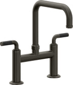 California Faucets Descanso Llave de Cocina Tipo Puente Industrial - Pico Cuadrado - Bronce Oscuro