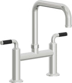 California Faucets Descanso Llave de Cocina Tipo Puente Industrial - Pico Cuadrado - Cromo Pulido
