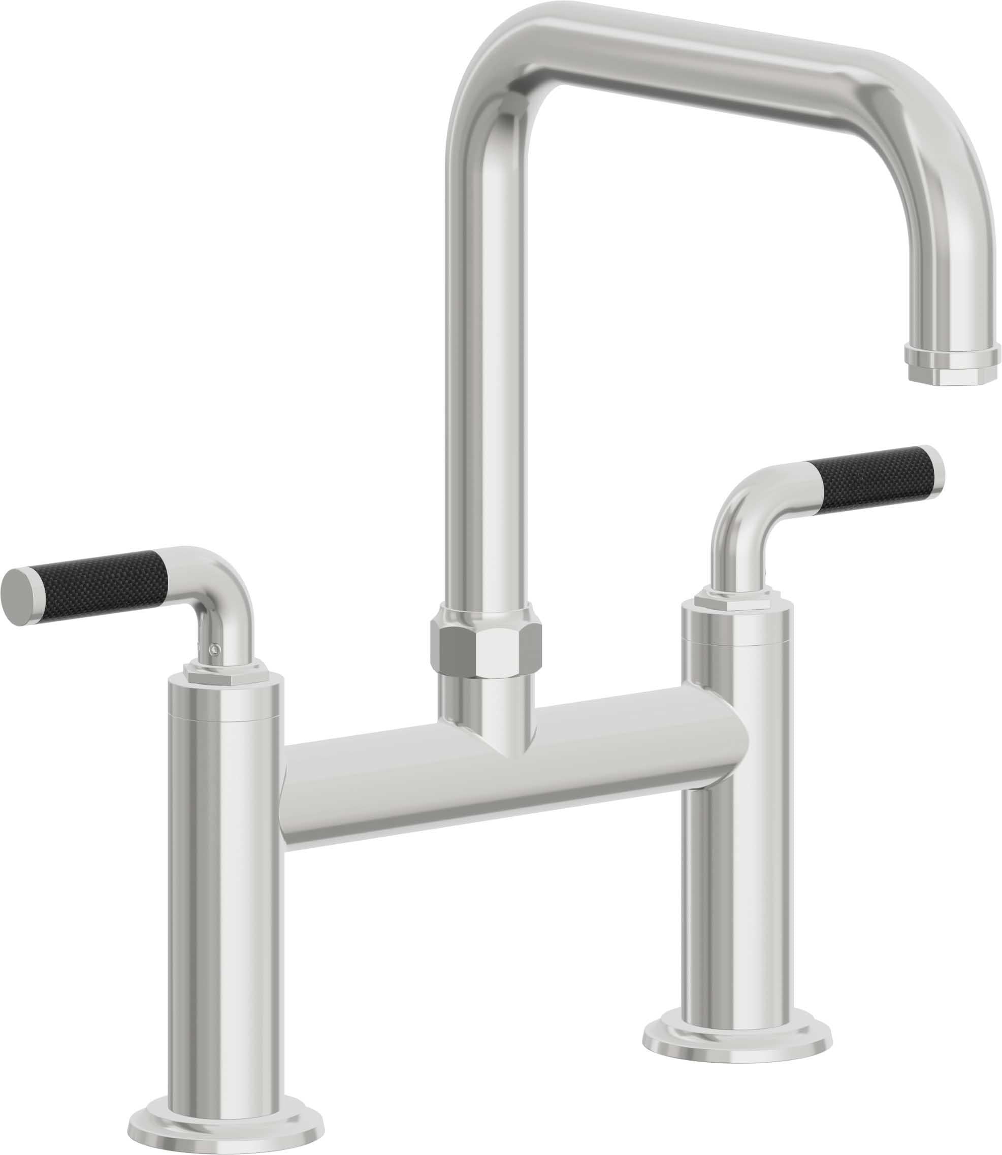 California Faucets Descanso Llave de Cocina Tipo Puente Industrial - Pico Cuadrado - Cromo Pulido