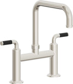 California Faucets Descanso Llave de Cocina Tipo Puente Industrial - Pico Cuadrado - Níquel Pulido