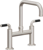 California Faucets Descanso Llave de Cocina Tipo Puente Industrial - Pico Cuadrado - Acero Inoxidable Ultra