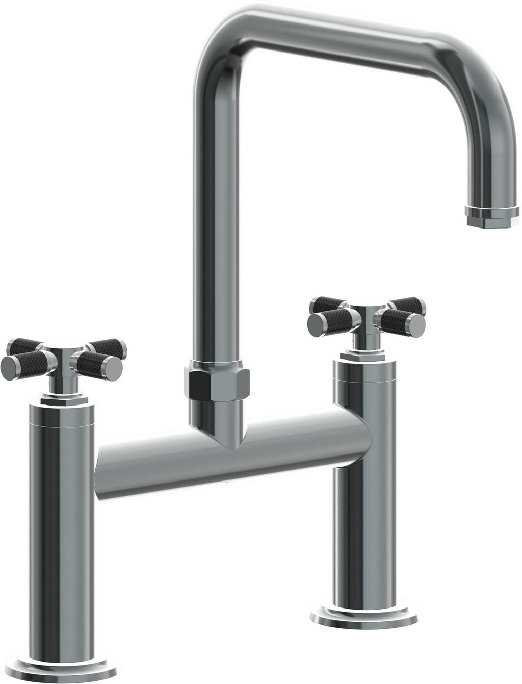 California Faucets Descanso Llave de Cocina Tipo Puente Industrial - Pico Cuadrado - Níquel Negro