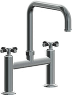 California Faucets Descanso Llave de Cocina Tipo Puente Industrial - Pico Cuadrado - Níquel Negro