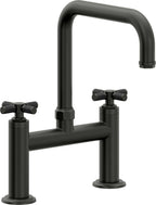 California Faucets Descanso Llave de Cocina Tipo Puente Industrial - Pico Cuadrado - Bronce Bella Terra