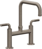California Faucets Descanso Llave de Cocina Tipo Puente Industrial - Pico Cuadrado - Níquel Antiguo Mate
