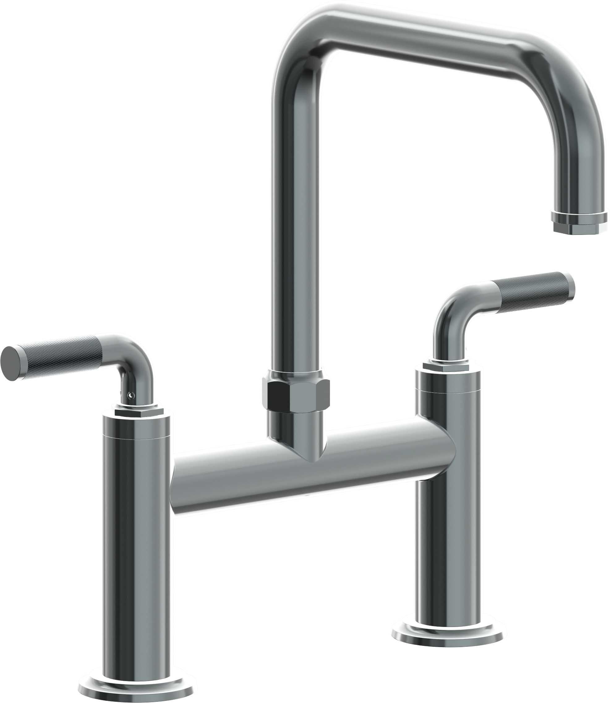 California Faucets Descanso Llave de Cocina Tipo Puente Industrial - Pico Cuadrado - Níquel Negro