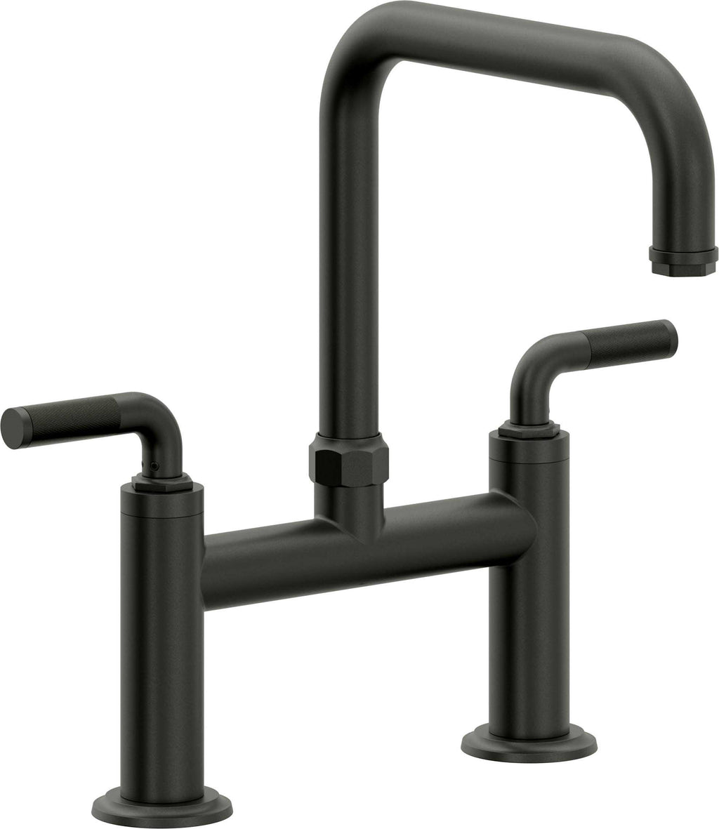California Faucets Descanso Llave de Cocina Tipo Puente Industrial - Pico Cuadrado - Bronce Bella Terra