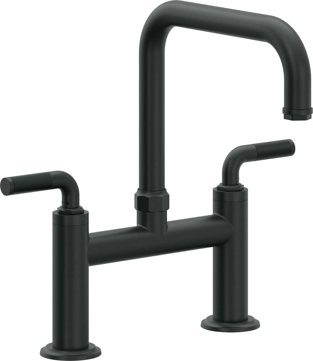 California Faucets Descanso Llave de Cocina Tipo Puente Industrial - Pico Cuadrado - Carbón