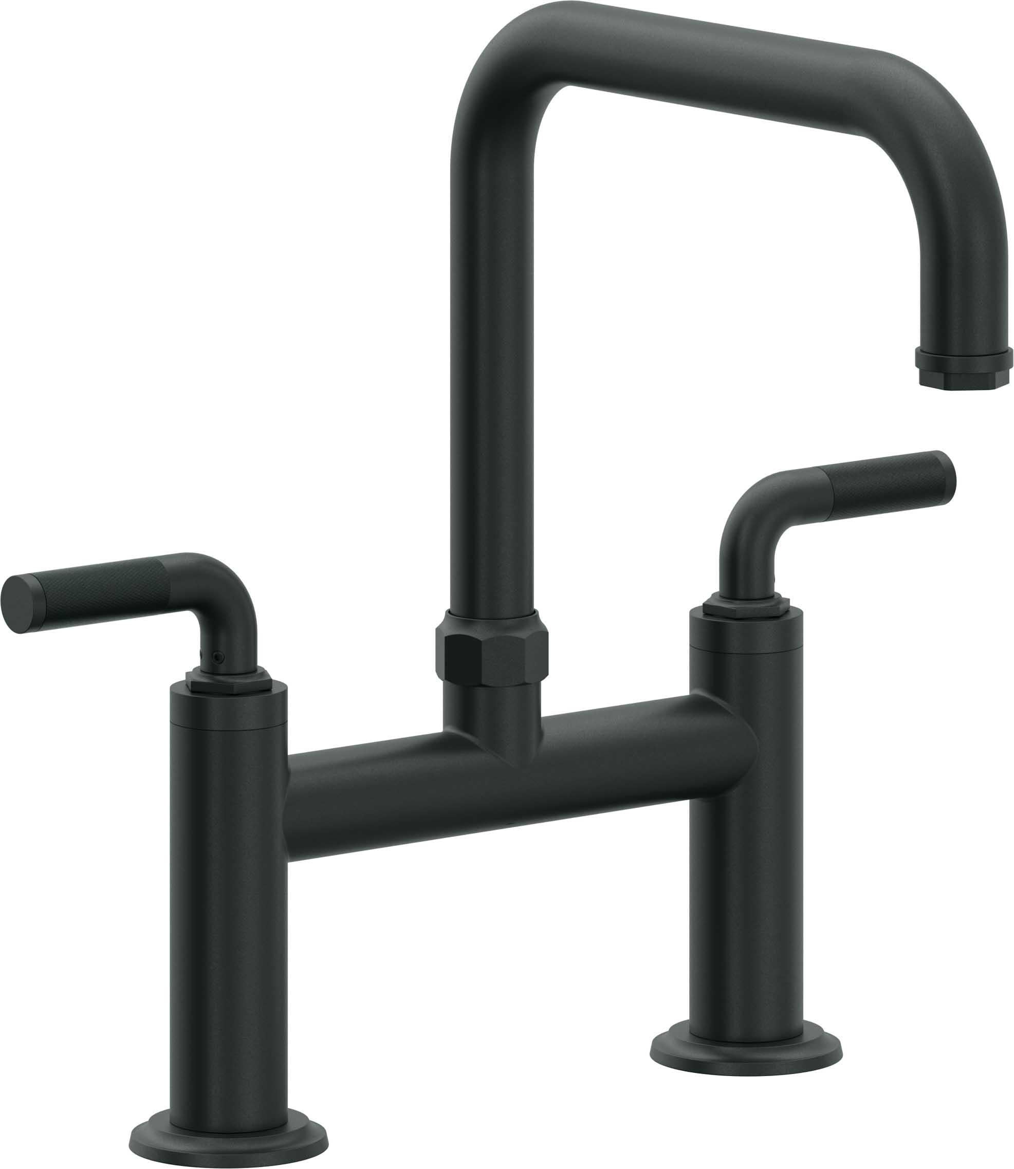 California Faucets Descanso Llave de Cocina Tipo Puente Industrial - Pico Cuadrado - Carbón