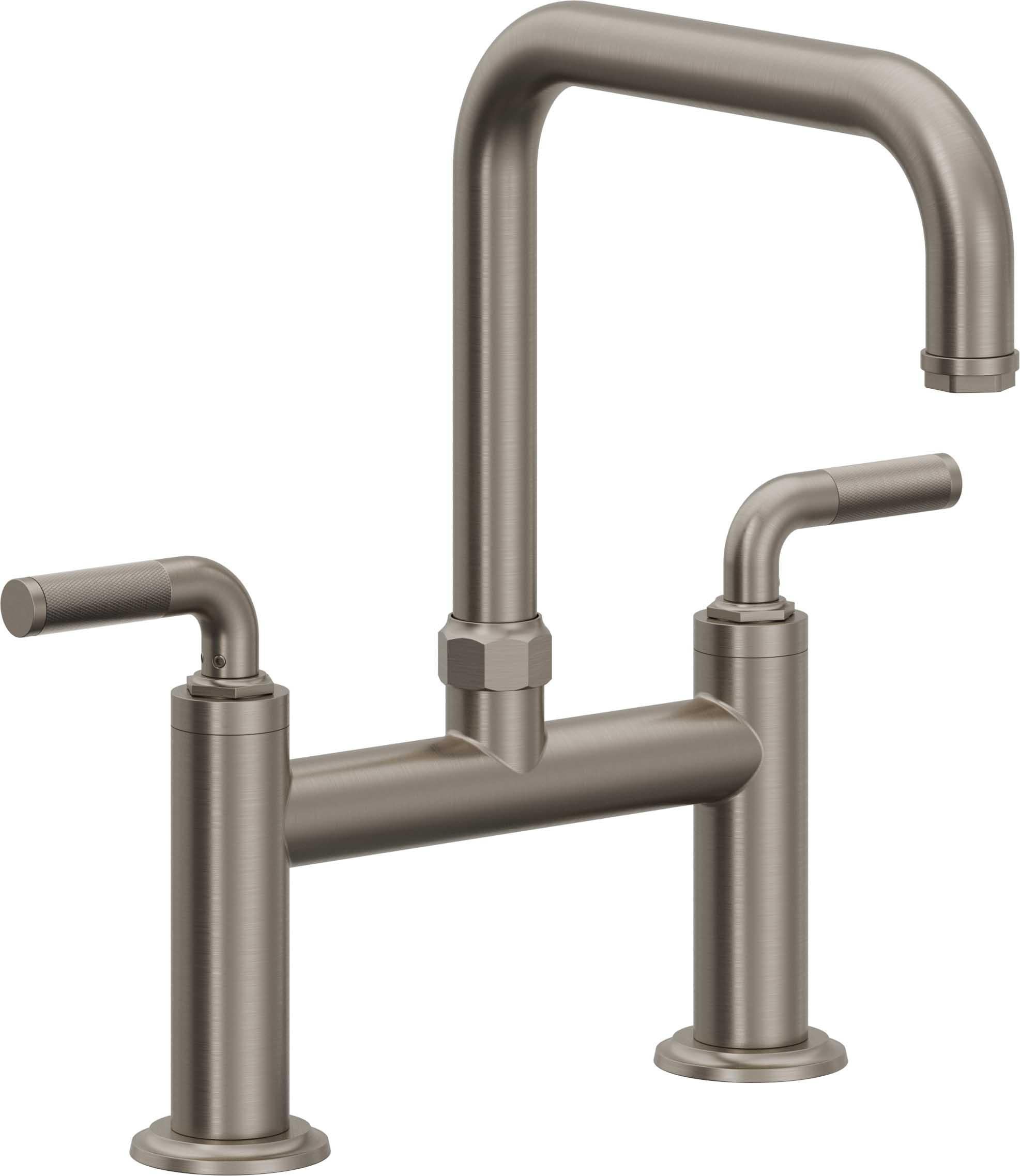 California Faucets Descanso Llave de Cocina Tipo Puente Industrial - Pico Cuadrado - Grafito