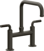 California Faucets Descanso Llave de Cocina Tipo Puente Industrial - Pico Cuadrado - Bronce Oscuro