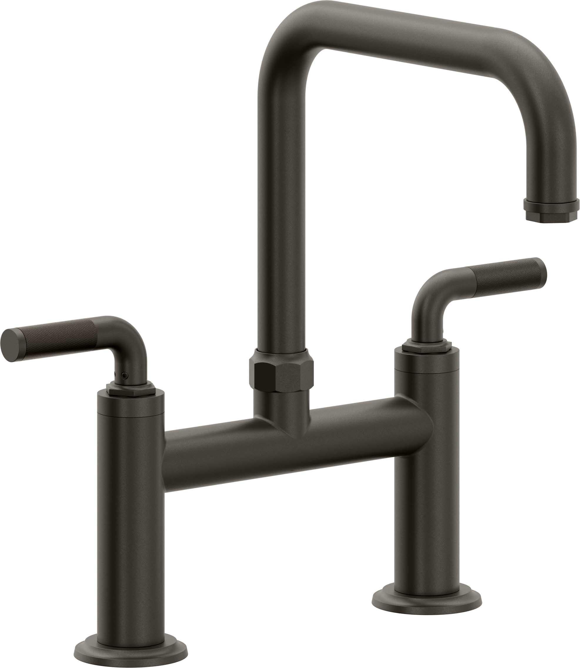 California Faucets Descanso Llave de Cocina Tipo Puente Industrial - Pico Cuadrado - Bronce Oscuro